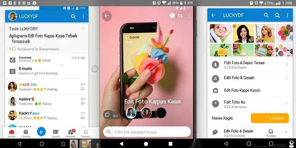 Antarmuka LUCKYDF menunjukkan berbagai fitur Edit Foto Kertas Kaca yang mudah digunakan.