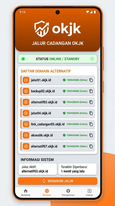 Tampilan link alternatif okjk