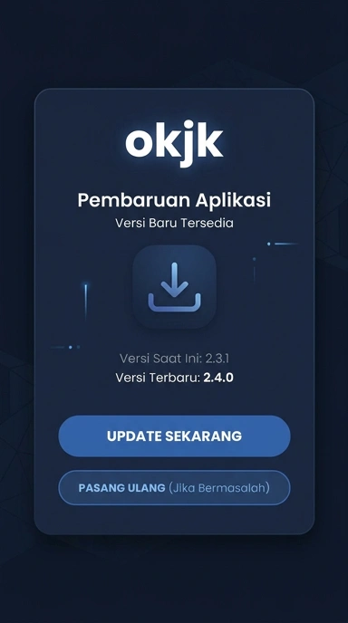 Tampilan riwayat versi okjk